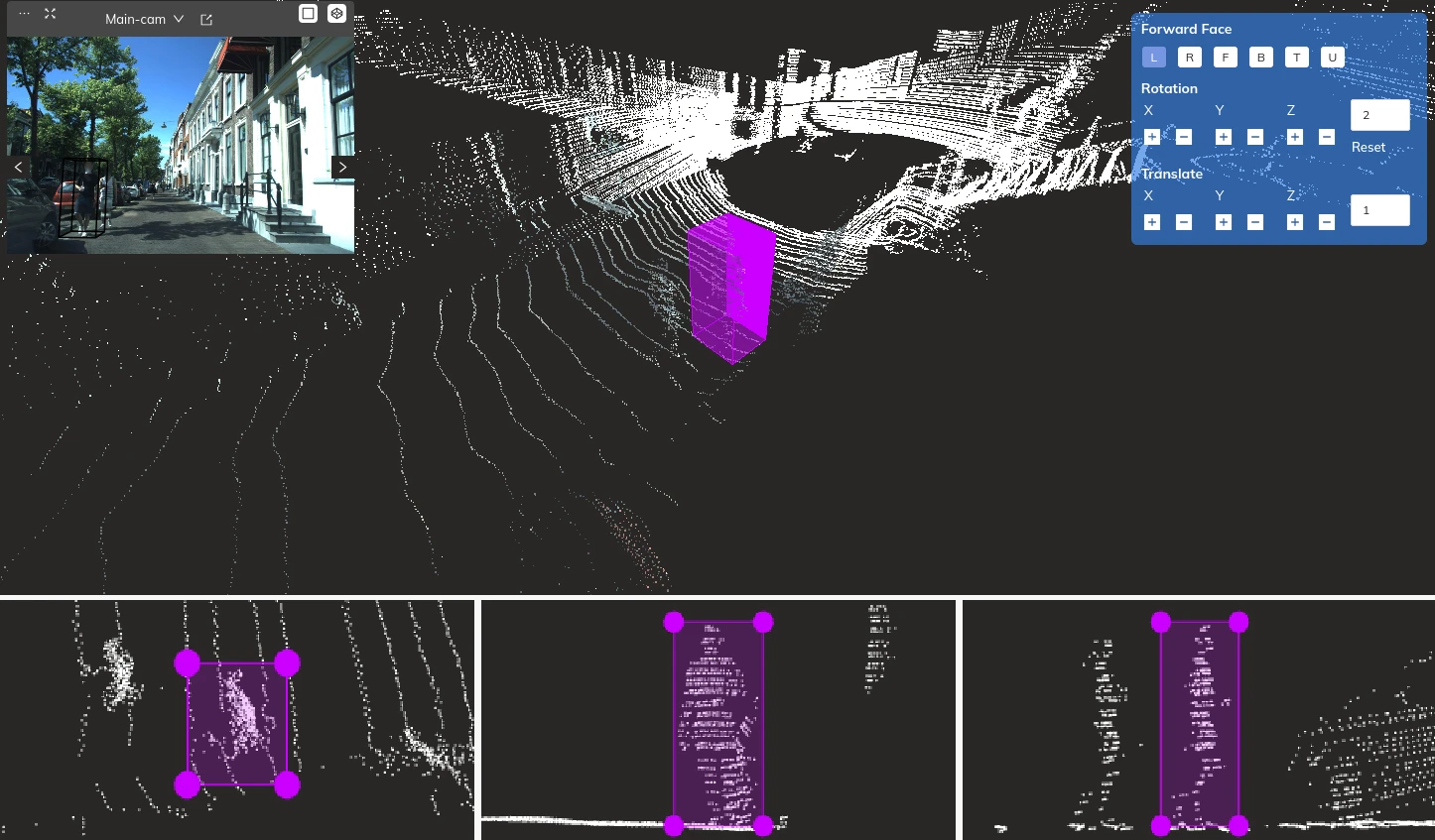 3D point cloud cuboid annotation