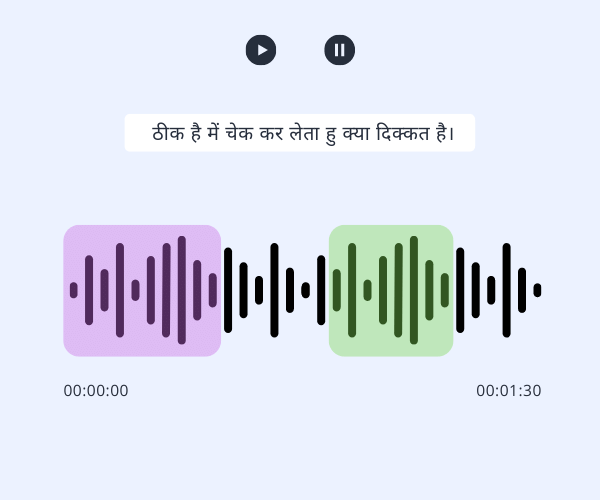 Speech transcription for hindi