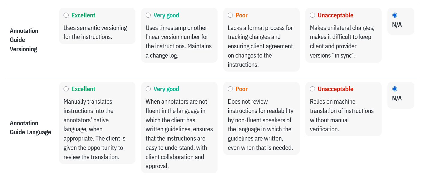 Vendor evaluation worksheet